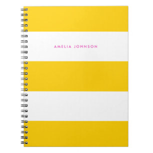 Wide Yellow and Cream Stripes Notebook