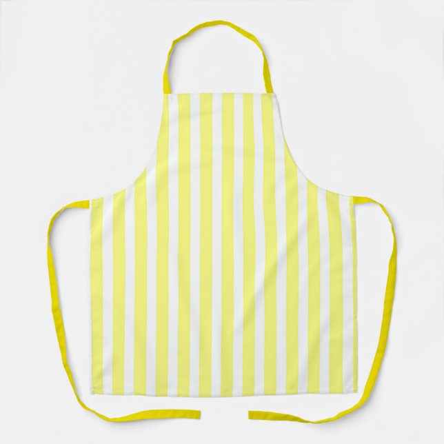Wide Yellow White Stripes Apron (Front)
