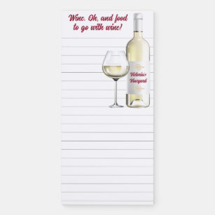 Wider-Ruled Wine Oh and Food to go with Wine  Magnetic Notepad