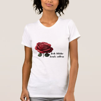 Widerstandskraft in Blüte – Rosen-Zitat T-Shirt