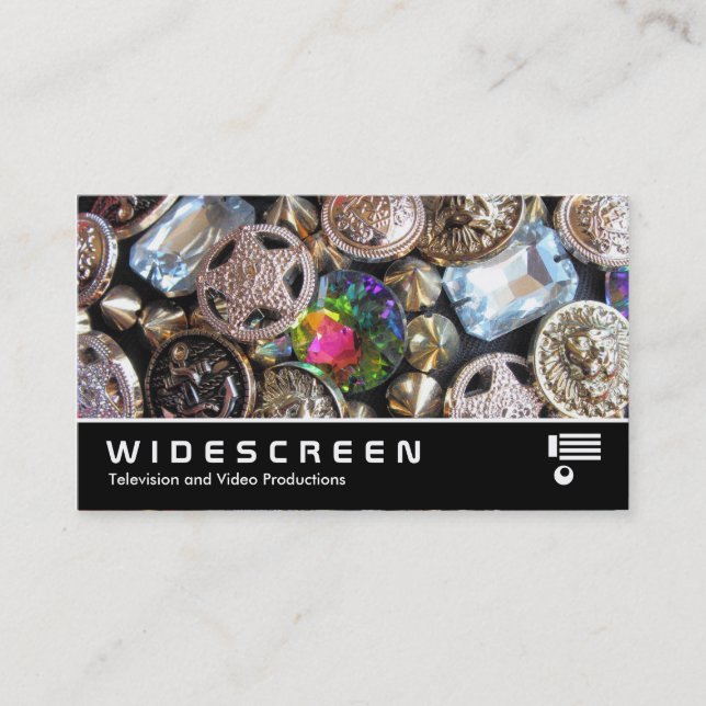 Widescreen 0443 - Bling Buttons Business Card (Front)