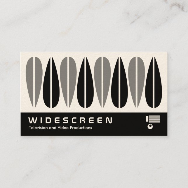 Widescreen 0454 - Retro Leaves 04 (Cream Card) Business Card (Front)