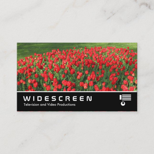 Widescreen 0471 - Bed of Red Tulips 02 Business Card (Front)