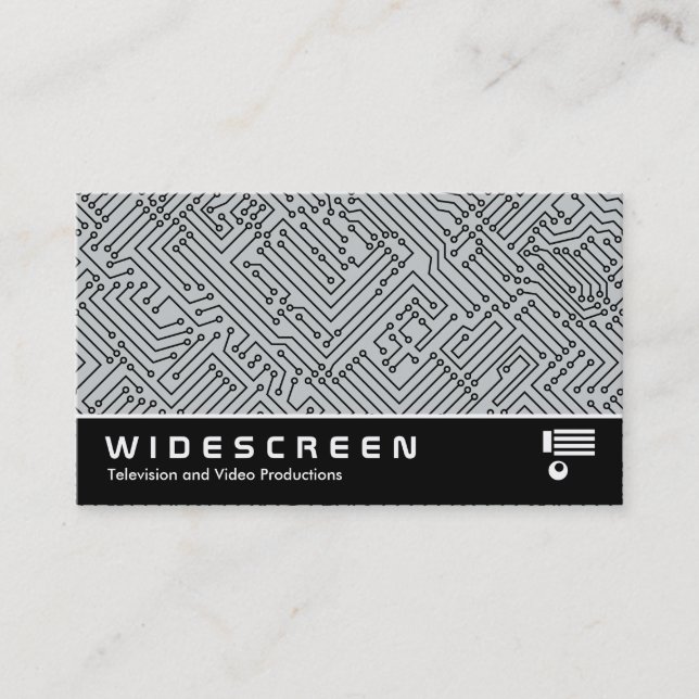 Widescreen 0484 - Circuitry - Black on Grey Business Card (Front)