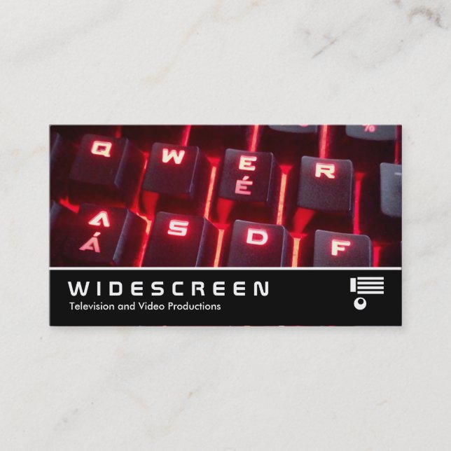 Widescreen 0516 - Glowing Keyboard Business Card (Front)