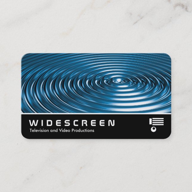 Widescreen 0555 - Rings - Blue Chrome Business Card (Front)
