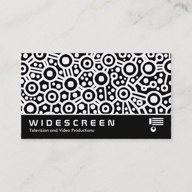 Widescreen 152 - Alien Circuits - White on Black Business Card (Front)