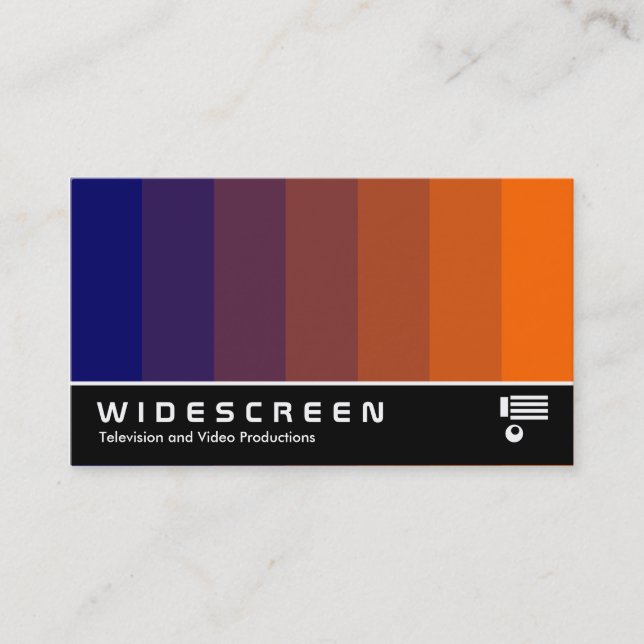 Widescreen 166 - Colour Blend - Dark Blue to Orang Business Card (Front)