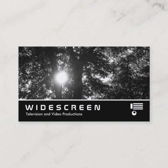 Widescreen 229 - Sun Through Trees B&W Business Card (Front)