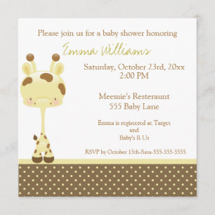 Widget Giraffe Baby Shower Invitation Girl/Boy