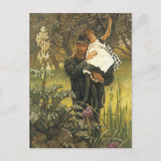 Widower by Tissot, Vintage Victorian Portrait Art Postcard