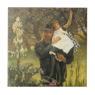 Widower by Tissot, Vintage Victorian Portrait Art Tile