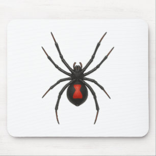 Widow's Warning: Black Widow Spider Mouse Mat