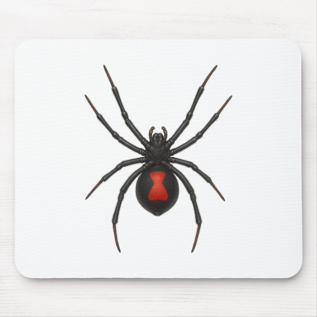 Widow's Warning: Black Widow Spider Mouse Mat (Front)