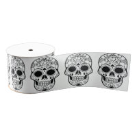 Width 3ins Ribbon - Rock Chick Skulls