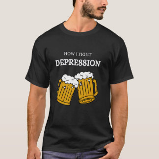 Wie ich Depressionen bekämpffe Bier Alkohol (Germa T-Shirt