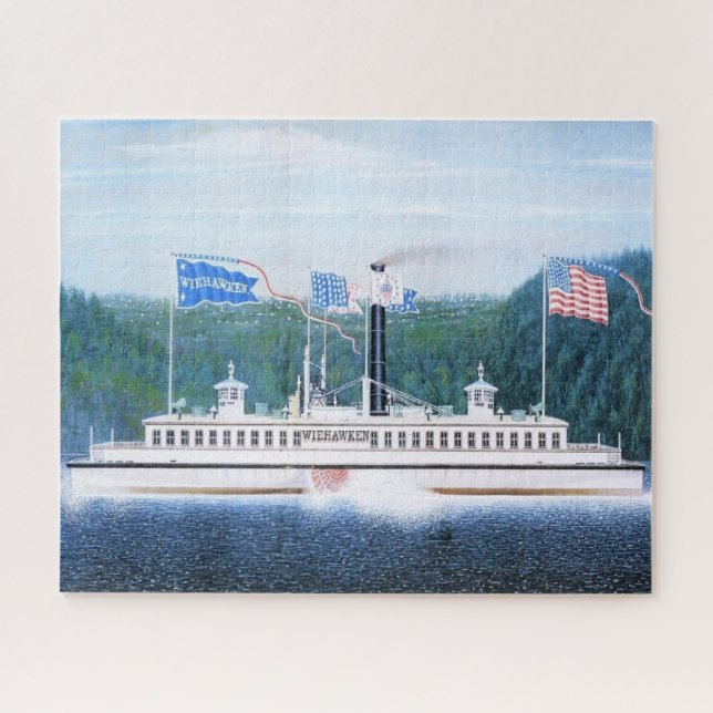 Wiehawken steam ferry 1868 jigsaw puzzle (Horizontal)