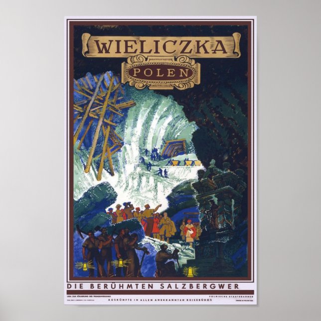 Wieliczka Polen / Poland Travel Salt Mine Art Poster (Front)