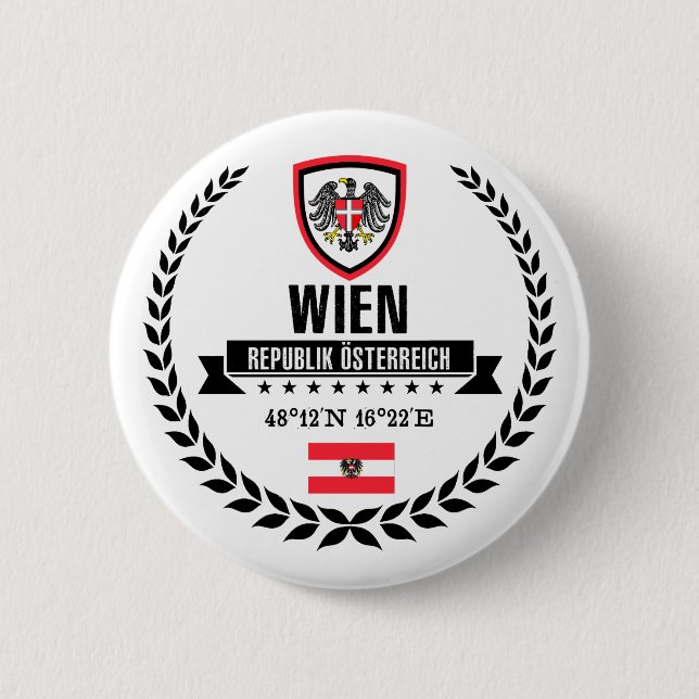 Wien 6 Cm Round Badge (Front)