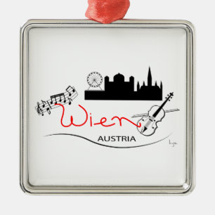 Wien, Austria - Österreich Metal Tree Decoration