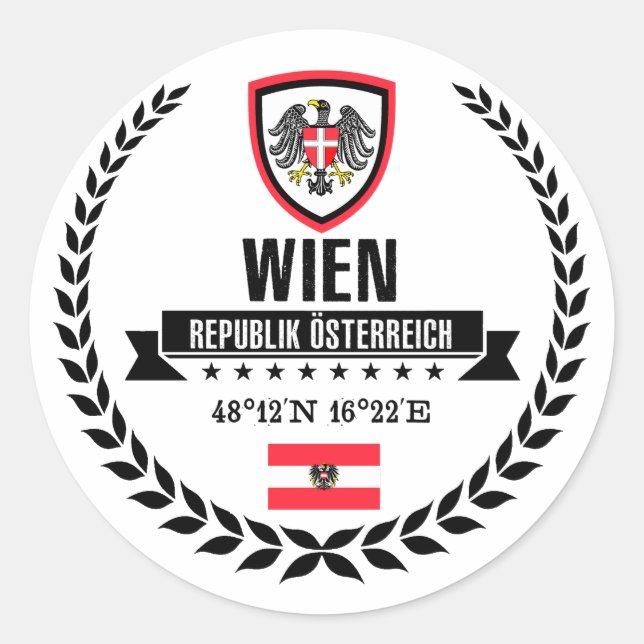 Wien Classic Round Sticker (Front)
