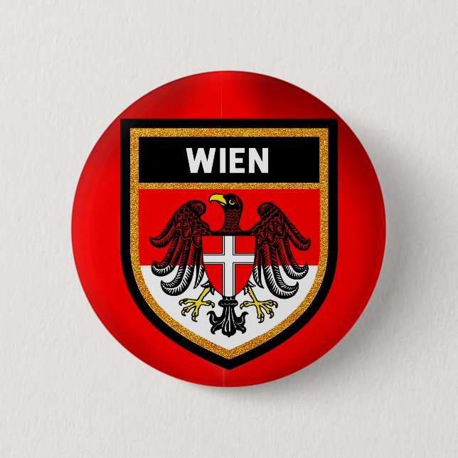 Wien Flag 6 Cm Round Badge (Front)