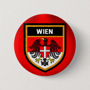 Wien Flag 6 Cm Round Badge