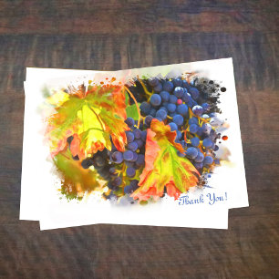 Wien Grapes Thank You with Minimalist Style Holiday Card