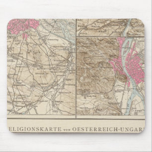 Wien, Prag, BudaPest Map Mouse Mat