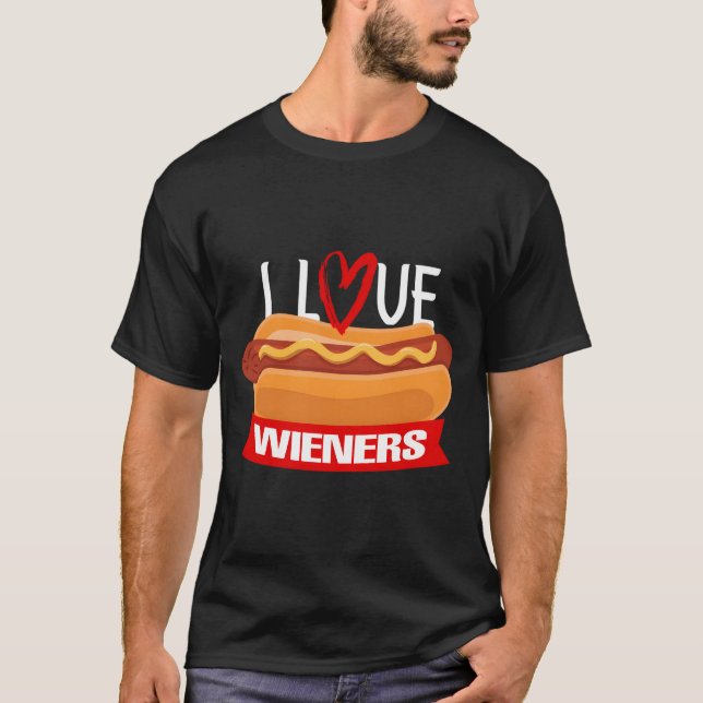 Wiener Bbq 4Th Of July Usa Patriotic T-Shirt (Front)