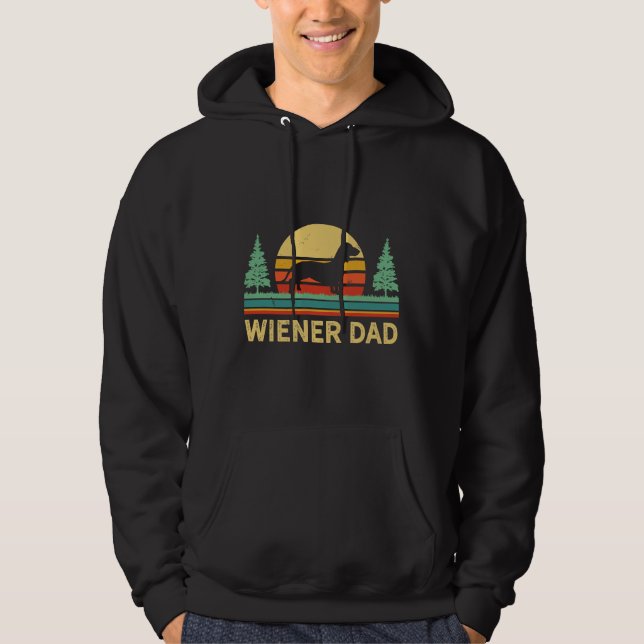 Wiener Dachshund Dad Retro Wiener Dog Animal Pet L Hoodie (Front)
