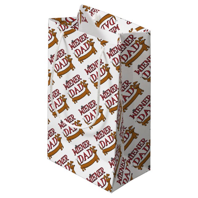 Wiener-Dad-Plain Small Gift Bag (Front Angled)