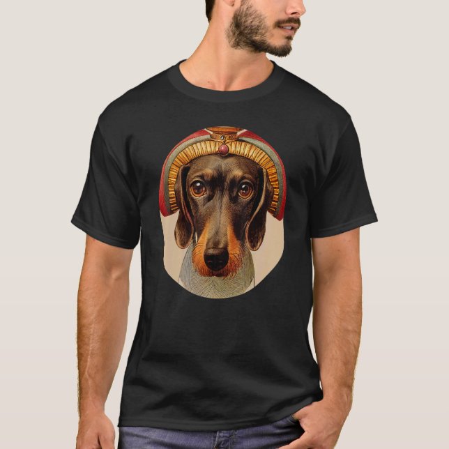 Wiener Dog  Ancient Retro Wire Haired Dachshund T-Shirt (Front)