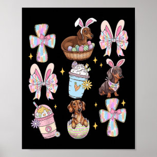 Wiener Dog Dachshund Coquette Bow Christian Doxie Poster