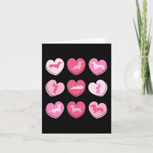 Wiener Dog Dachshund Hearts Candy Valentines Day D Card