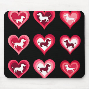 Wiener Dog Dachshund Hearts Candy Valentines Day D Mouse Mat