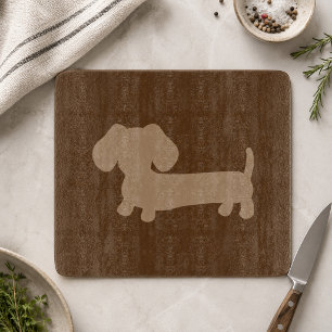 Wiener Dog Glass Cutting Board Kitchen Gift
