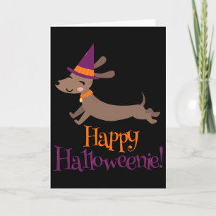 Wiener Dog Halloween Skeleton Dachshund Lover Hall Card