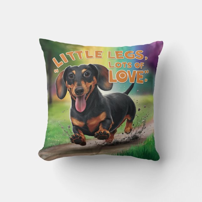 Wiener Dog Little Legs Lots of Love Cushion (Front)