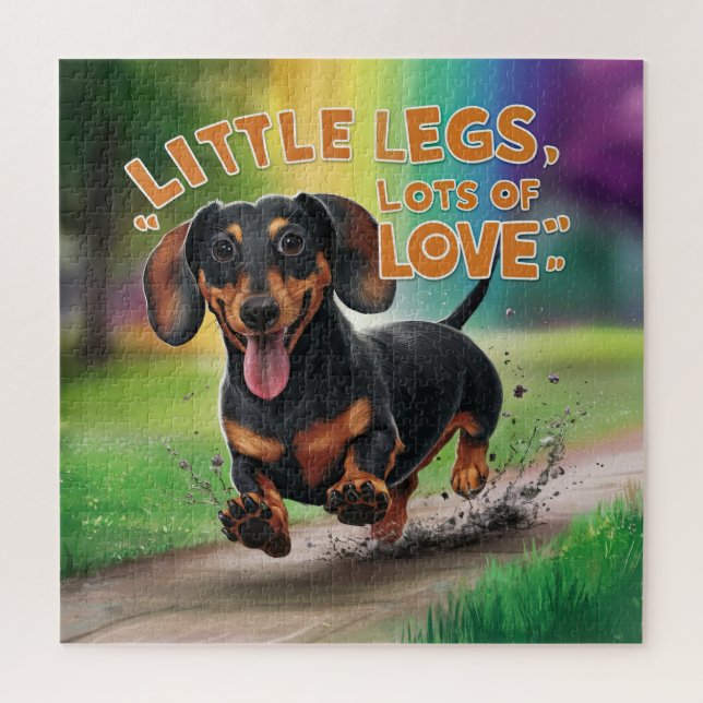 Wiener Dog Little Legs Lots of Love Jigsaw Puzzle (Vertical)