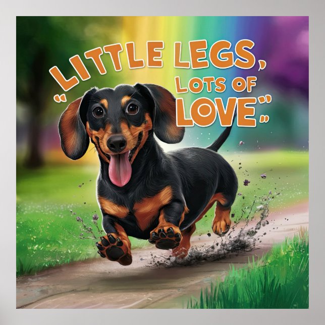 Wiener Dog Little Legs Lots of Love Poster (Front)