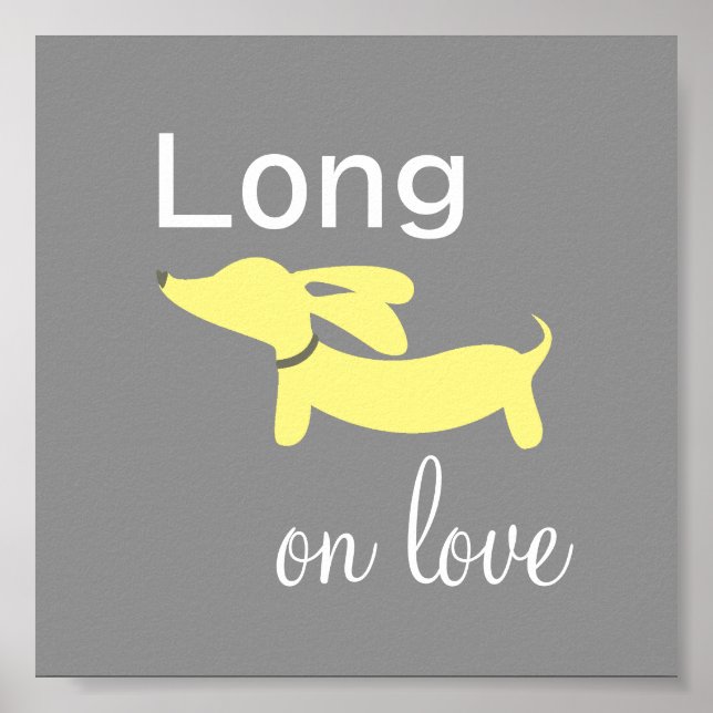 Wiener Dog Nursery Art Yellow Gender Neutral Dog Poster (Front)