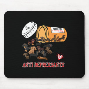 Wiener Dog Sausage Puppy Lover Antidepressants Dac Mouse Mat
