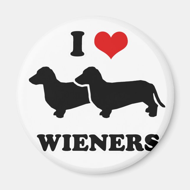 WIENER DOG TEES - "I love my wieners" Magnet (Front)