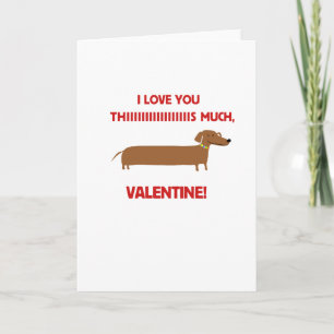Wiener dog Valentines day Holiday Card