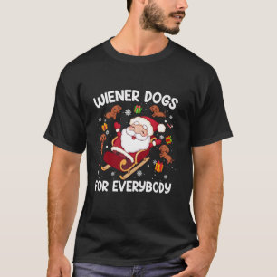 Wiener Dogs for Everybody Santa Funny Christmas Da T-Shirt