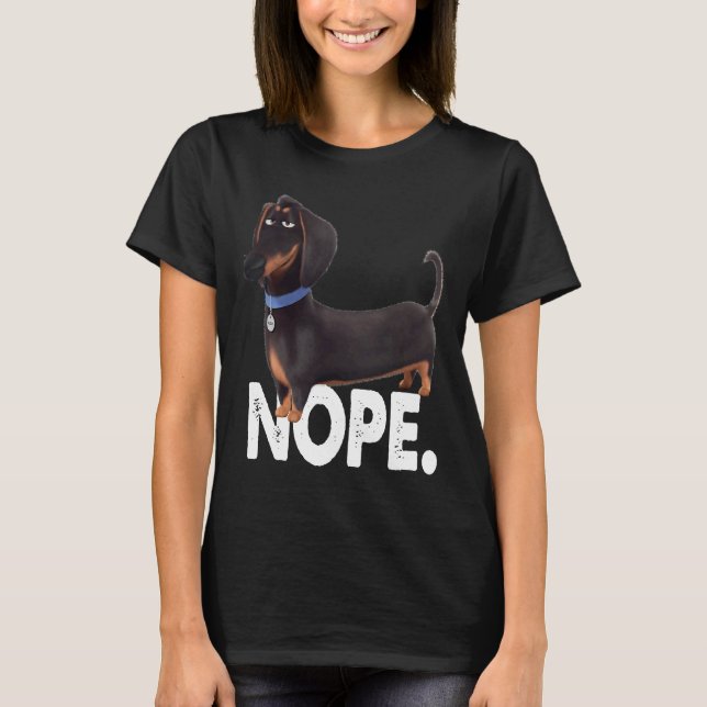 Wiener  For Dachshunds Dog Lovers Funny Nope Lazy  T-Shirt (Front)