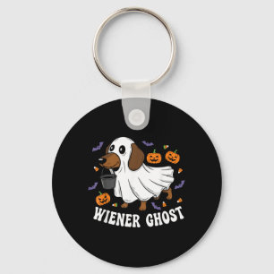 Wiener Ghost Funny Dachshund Halloween Dog Key Ring
