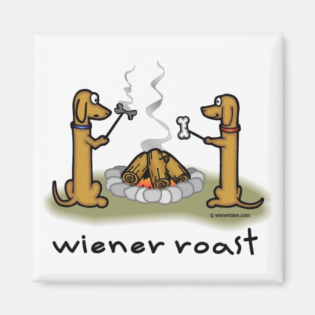Wiener Roast Dachshund Themed Magnet (Front)