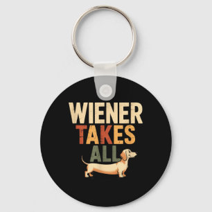 Wiener Takes Funny Cute Dachshund Doxie Lover Gift Key Ring